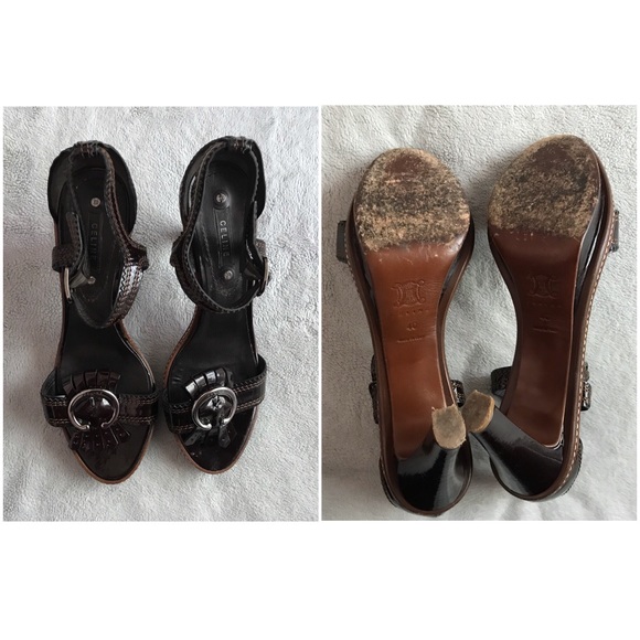 Celine Vintage Patent Leather Buckle Kiltie Heel - Picture 2 of 8